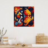 Moderne Kunstposter Poster (Keuken)