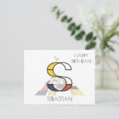 Moderne Kunststijl Monogram. Letter S Briefkaart (Staand voorkant)