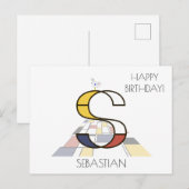Moderne Kunststijl Monogram. Letter S Briefkaart (Voorkant / Achterkant)