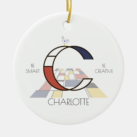 Moderne kunststijlmonogram. С Keramisch Ornament (Voorkant)