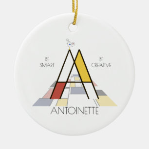 Moderne kunststijlmonogram. Brief A Keramisch Ornament