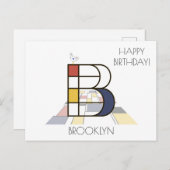 Moderne kunststijlmonogram. Brief B Briefkaart (Voorkant / Achterkant)