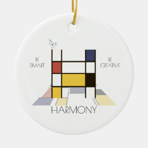 Moderne kunststijlmonogram. Brief H Keramisch Ornament