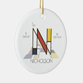 Moderne kunststijlmonogram. Brief N Keramisch Ornament (Rechts)