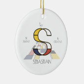 Moderne kunststijlmonogram. Brief S Keramisch Ornament (Rechts)