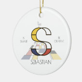 Moderne kunststijlmonogram. Brief S Keramisch Ornament (Links)