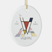 Moderne kunststijlmonogram. Brief V Keramisch Ornament (Rechts)