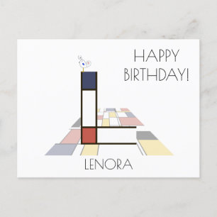 Moderne kunststijlmonogram. Letter L Briefkaart