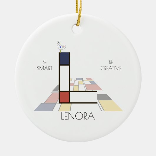 Moderne kunststijlmonogram. Letter L Keramisch Ornament (Voorkant)