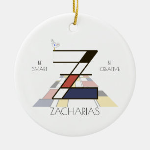 Moderne kunststijlmonogram. Letter Z Keramisch Ornament
