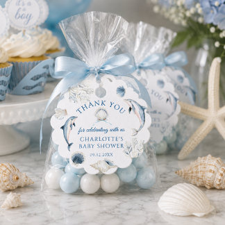 Moderne Kust Baby Shower Jongen Bedankt Bedankjes Labels