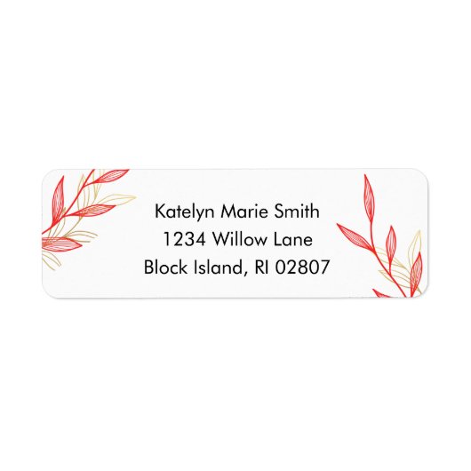 Moderne Kust Bruiloft Retouradres Labels (Voorkant)