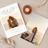 Moderne Kust Romance Fotobruiloft Save the Date Kaart