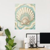 Moderne Kust Schelp Wandkunst Poster (Thuiskantoor)