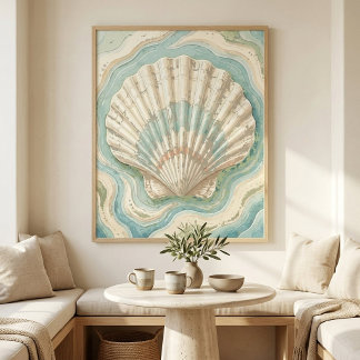 Moderne Kust Schelp Wandkunst Poster