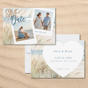 Moderne kust Waterverf Beach Foto Save The Date