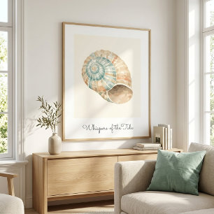 Moderne Kust Zonnewijzer Schelp Wandraam Poster