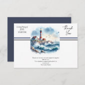 Moderne kustbegrafenis bedankkaart (Voorkant / Achterkant)