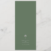 Moderne Kustgroene Palmboom Bruiloft Menu (Achterkant)