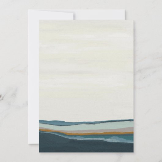 Moderne kustlandschapschildering Bruiloft Kaart (Achterkant)