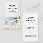 Moderne Kustmakelaar Onroerend goed Visitekaartje (Voorkant / Achterkant)