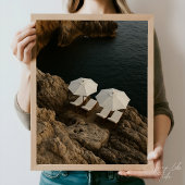 Moderne kustontsnapping minimalistische witte stoe poster