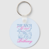 Moderne Kustschelp Bachelorette-feest aangepast Sleutelhanger (Achterkant)