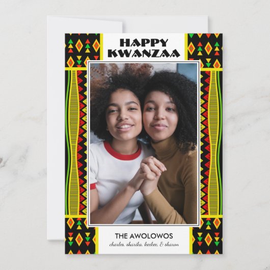 Moderne Kwanzaa foto vakantie Kaart (Voorkant)