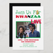Moderne KWANZAA-fotofeestuitnodiging 7 kaarsen Kaart (Voorkant / Achterkant)