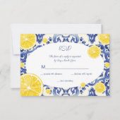 Moderne La Dolce vita Lemon RSVP Invitation (Devant)