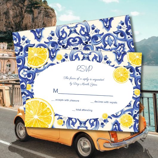 Moderne La Dolce vita Lemon RSVP Invitation