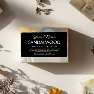 Moderne label met ingrediënten voor zwarte cosmeti