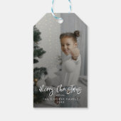 Moderne Label voor fotofeestdag Cadeaulabel (Achterkant)