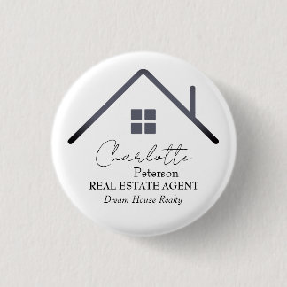 Moderne label voor naam van agent voor onroerend g ronde button 3,2 cm