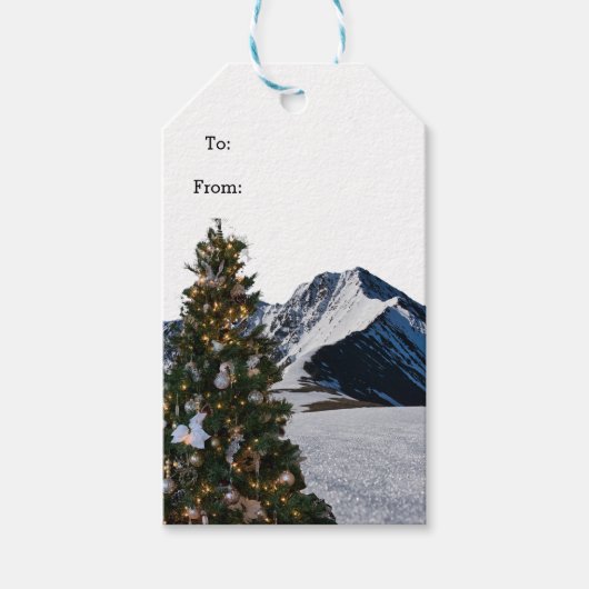 Moderne Labels met een stijlstructuur en een bergc Cadeaulabel (Voorkant)