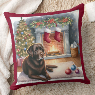 Moderne Labrador Retriever Hond Kerstvakantie Kussen