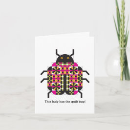 Moderne Ladybug Quilt Patroon Notitiekaarten