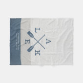 Moderne Lake House Aangepaste Coördinaten Fleece Deken (Voorkant (Horizontaal))