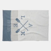 Moderne Lake House Aangepaste Coördinaten Theedoek (Horizontaal)