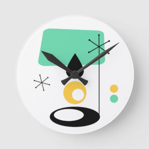 moderne lamp met blauw goud in de midden - eeuw ronde klok