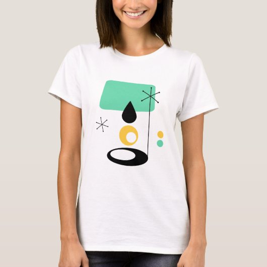moderne lamp met blauw goud in de midden - eeuw t-shirt (Voorkant)
