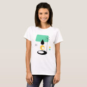 moderne lamp met blauw goud in de midden - eeuw t-shirt (Voorkant volledig)