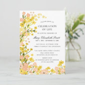 Moderne landelijke gele roze koraal kaart (Staand voorkant)