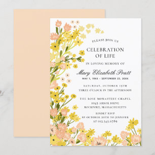 Moderne landelijke gele roze koraal kaart