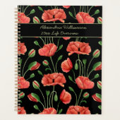Moderne landelijke rode klaprozen planner (Voorkant)