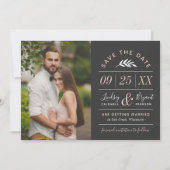 Moderne Landelijke Typografie Foto Save the Date U Kaart (Voorkant)