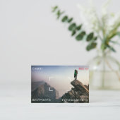 Moderne landschapsfoto en QR-code Visitekaartje (Staand voorkant)