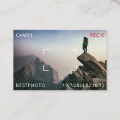 Moderne landschapsfoto en QR-code Visitekaartje (Voorkant)