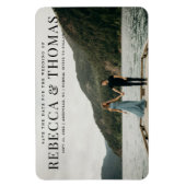 Moderne landschapsfotobruiloft met behoud van datu magneet (Verticaal)