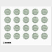Moderne Laurierblad Script Bedankt Ronde Sticker (Vel)
